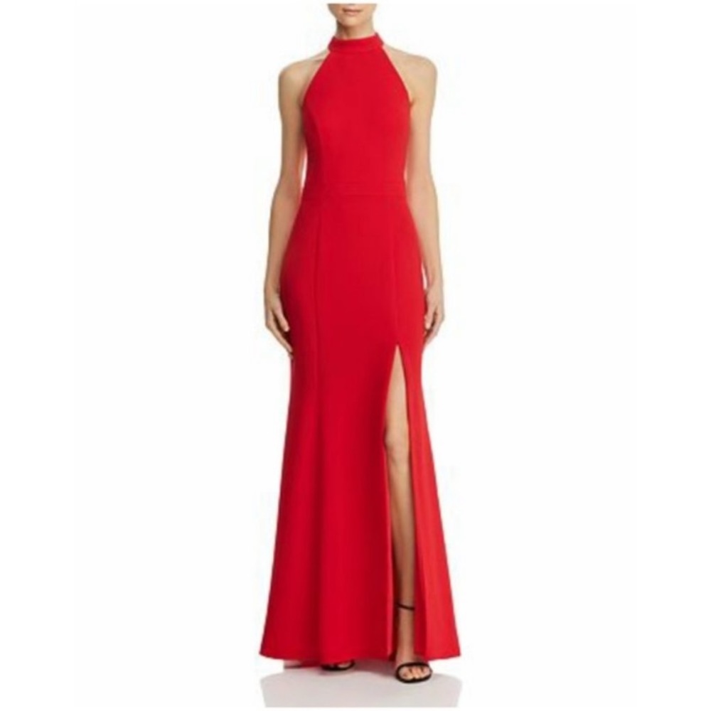 Aqua fluted crepe gown